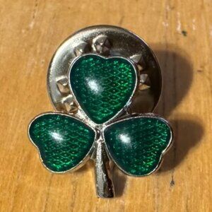 Silver Tone Clover Pin